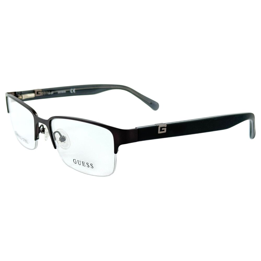 Guess GU1911 Mens Semi Rimless Eyeglass Frame 009 Matte Gun 52-18 Spring Hinges